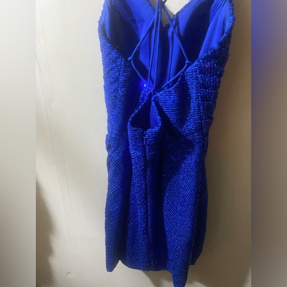 Short blue dress size 2 - Picture 3 of 4